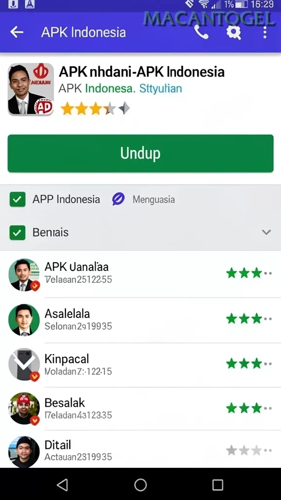 Cuplikan layar VIPINVITATION — menu navigasi